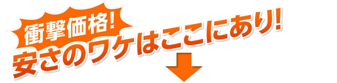 衝撃価格　安さのワケはここにあり!