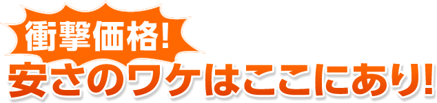 衝撃価格!安さのワケはここにあり!